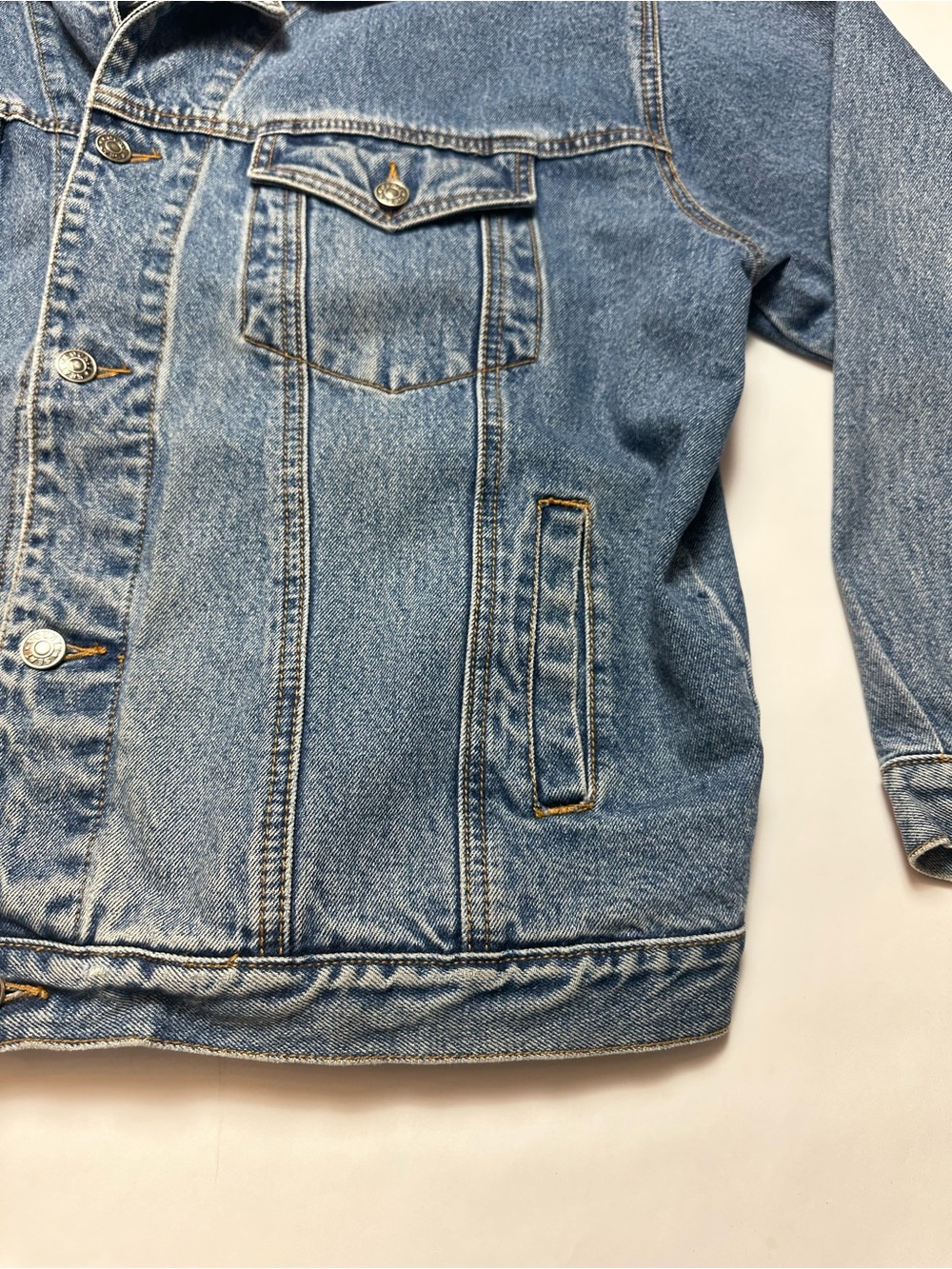 Vintage 90s County Seat Denim Trucker Jacket Made In Hong Kong 100% Cotton XL - Picture 7 of 9